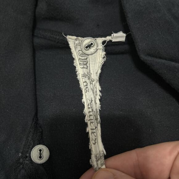 JWLA Johnny Was Black Chain Stitch AMOUR Lion Y2K Zip Sweatshirt Size Small - Picture 9 of 12